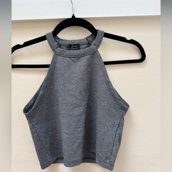 Zara Tops - Zara Gray Fitted Crop Tank Top